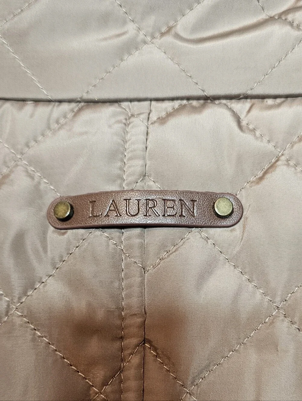 Lauren Ralph Lauren Diamond Quilted Barn Jacket with Faux Leather Trim
